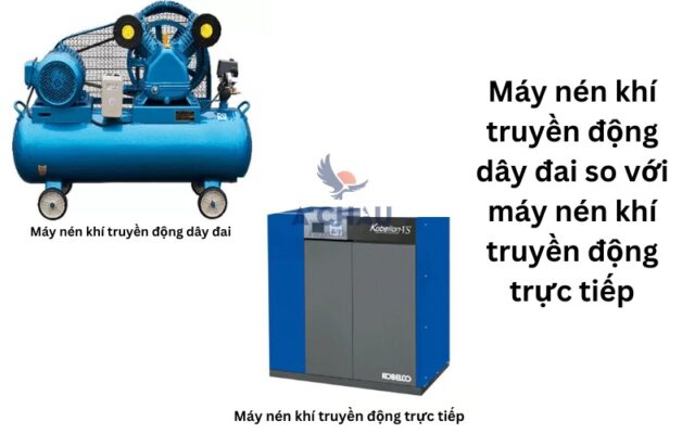 Máy nén khí truyền động dây đai và truyền động trực tiếp