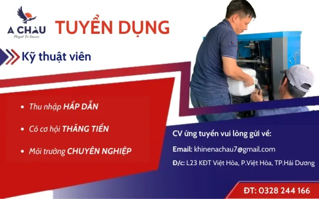 Tuyển nhân viên kỹ thuật viên tại Khí nén Á Châu